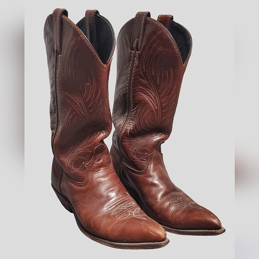 Code West Vintage Brown Leather Cowboy Boots 7.5 M - Women's Boots